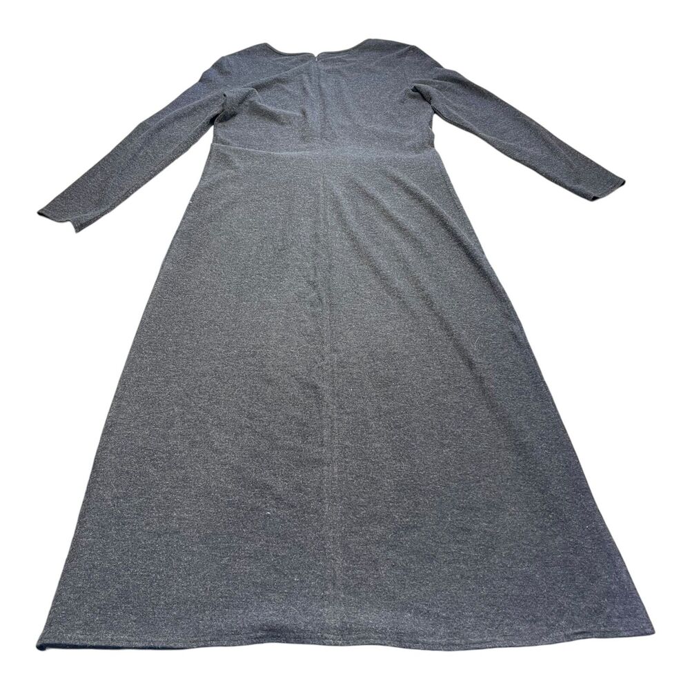 Donna Morgan A-Line Dress Women's 10 Gray Floral Stretch Back Zip Embroidered - Picture 2 of 7